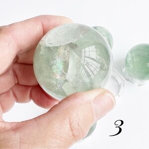Baja green fluorite spheres crystal ball